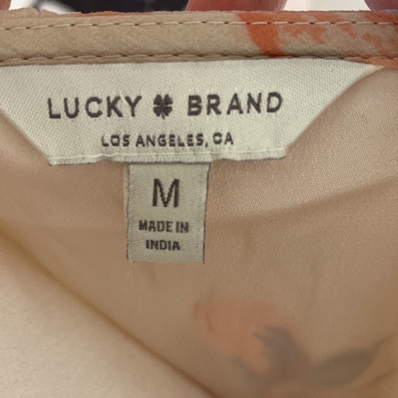 LUCKY brand‎ flutter sleeve tannish-Pink blush floral blouse, size medium - Picture 5 of 12